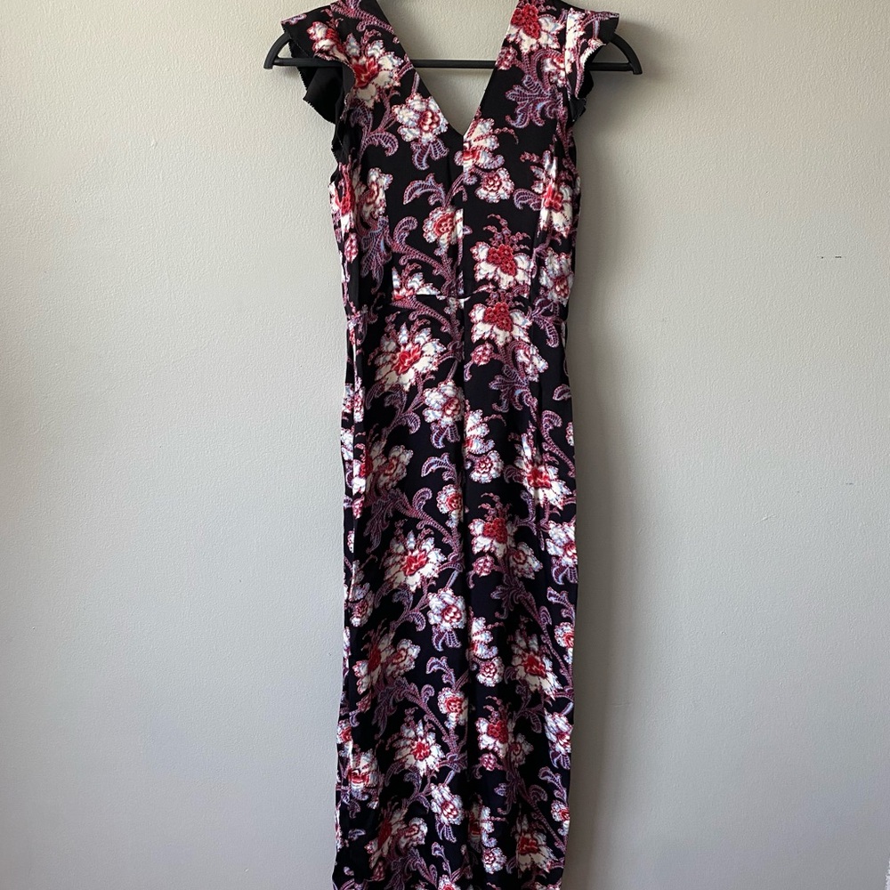 2/$25 Club Monaco Denay Floral Wide Leg Cropped Jumpsuit - Picture 3 of 8
